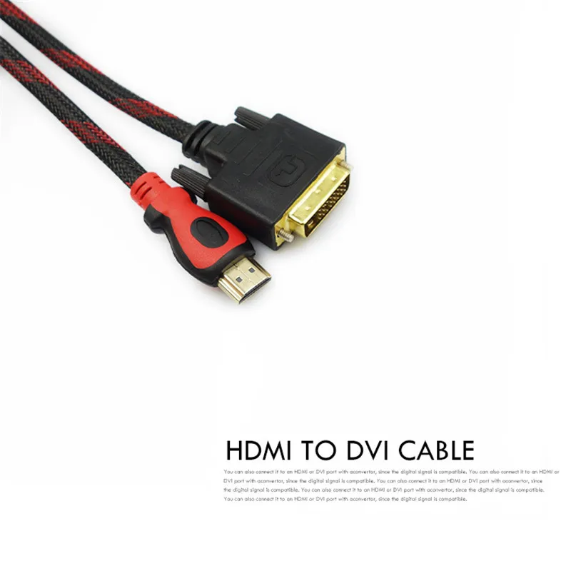 Позолоченный Кабель HDMI к DVI 24 + 1 Разъем Адаптер конвертер 1.5 м 3 5 Micro usb кабель Для 1080