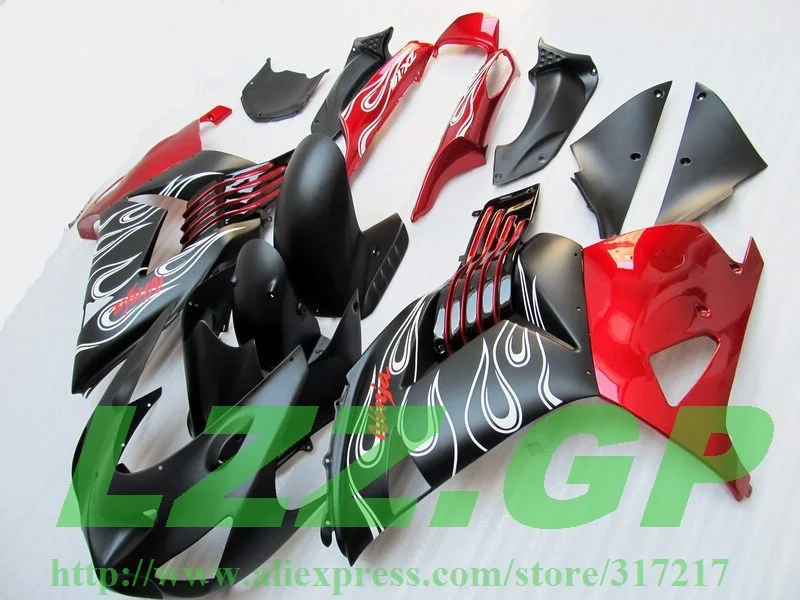 

Black red flame Fairing kits FOR KAWASAKI NINJA ZX-14R ZZ-R1400 06-09 ZZR1400 ZX 14R 06 07 08 09 ZX 14R 2006 2007 2008 2009 #TS8