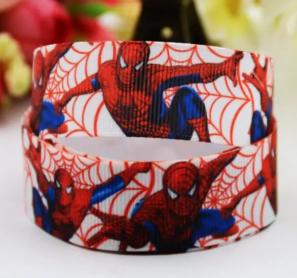 Атласная лента для вечеринки с принтом Человека паука 50 ярдов 9 мм|satin ribbon|printed