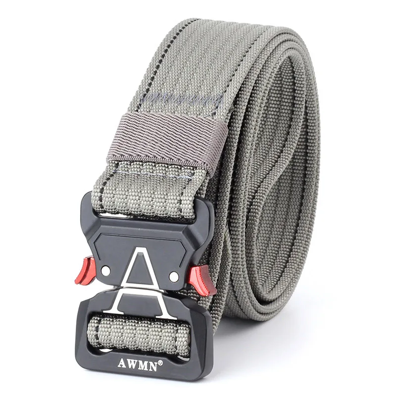 Gray Belt Нейлоновый мужской ремень тактический дизайнерский ремень для брюк с металлической пряжкой быстросъемный поясной ремень длинный тренировочный армейский мужской ремень Кобра для рыбалки - Цвет: Gray Belt
