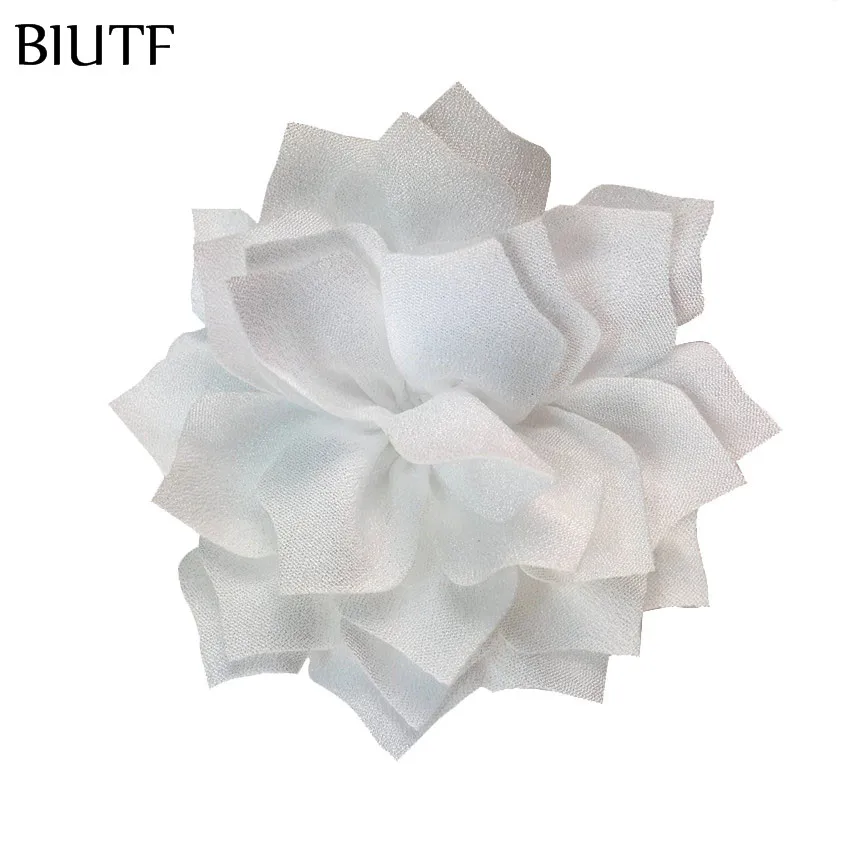 13-white 10 шт./лот 3,2 ''Ткань Цветы Ткань Цветок лотоса Дети Женщины DIY волосы цветок вечерние украшения FH52 - Цвет: 13-white