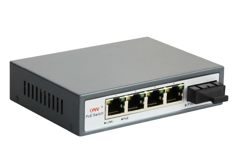 5 Порты и разъёмы гигабитный коммутатор 4E PoE один волокно 1 6 Гбит/с IEEE802.3at(30 Вт)|switch