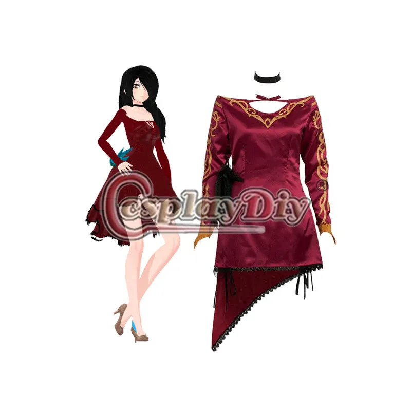 Cosplaydiy Cinder осень косплей RWBY платье для взрослых женщин Хэллоуин Карнавальный