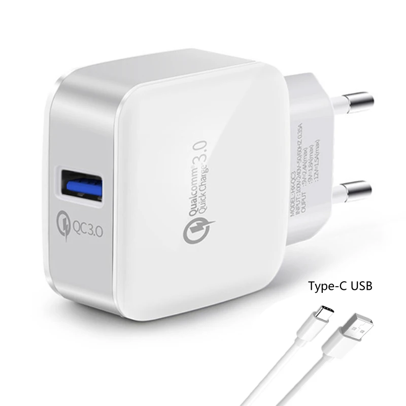 GEUMXL Quick Charge 3 0 домашнее зарядное устройство USB EU Plug + Micro кабель для Samsung A3 A5 J7 Sony Huawei