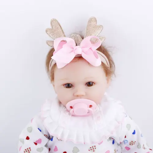 Новинка милая Рождественская мода мультяшный олень рог бант Блестки для волос