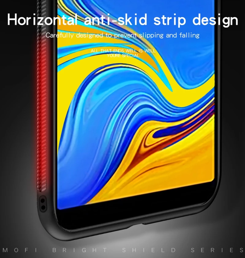 For Samsung Galaxy A7(2018) A750 Case MOFI Fashion Colth Fabric Full Package Premium Back Shell Cover Skin |