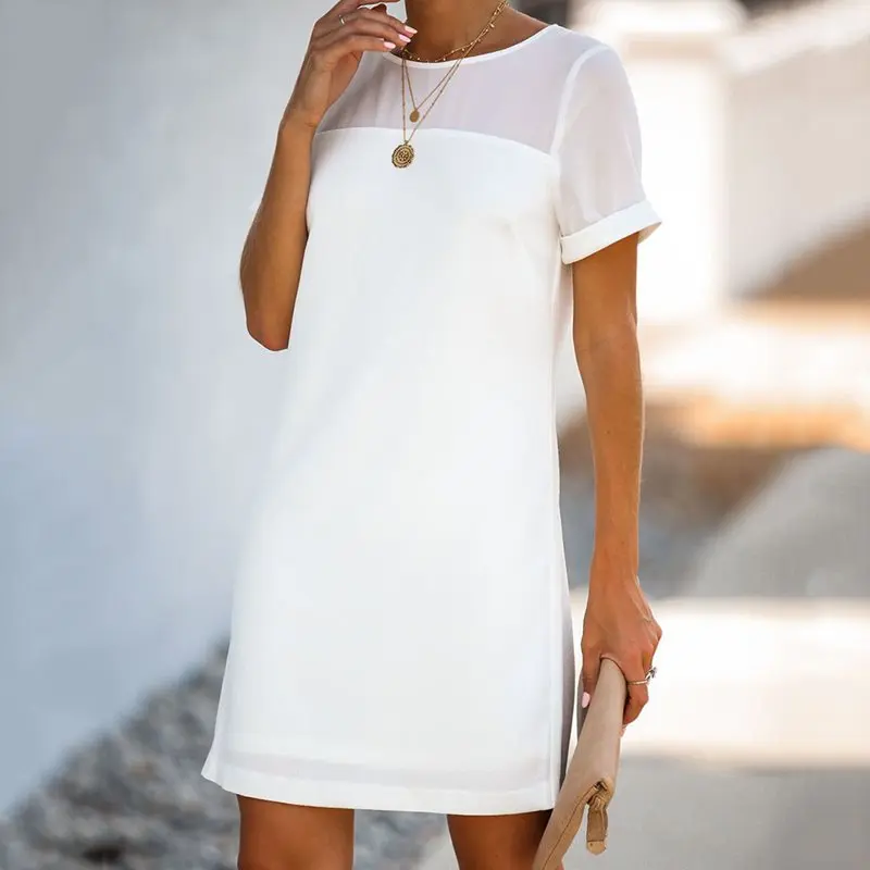 Boho сексуальные простые летние белые OL дамские дорожные пляжные женские мини