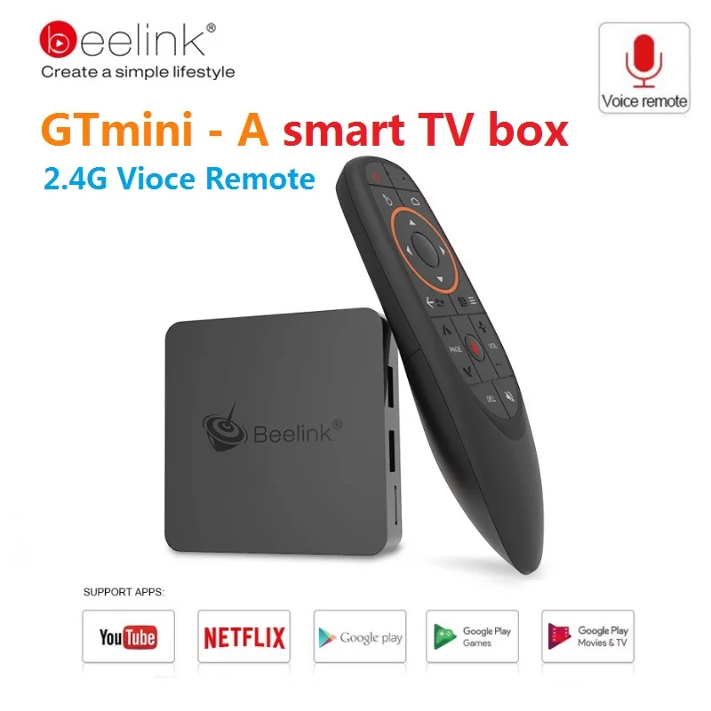 Beelink GTmini Smart Android 8 1 ТВ приставка Amlogic S905X2 телеприставка 2 4G голосовой пульт