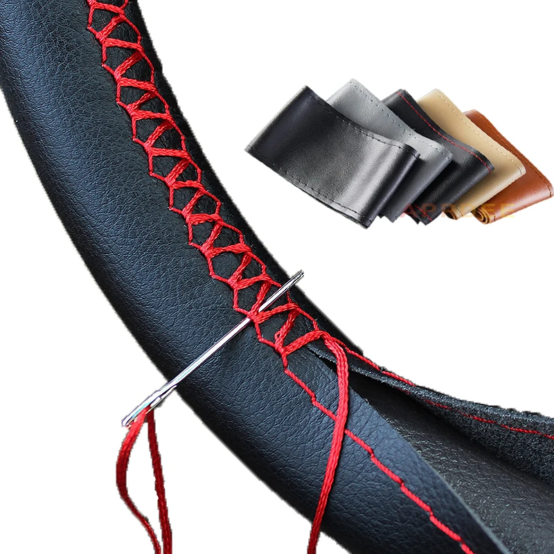 Новые износостойкие Чехлы рулевого колеса автомобиля Кожаная оплетка на руль