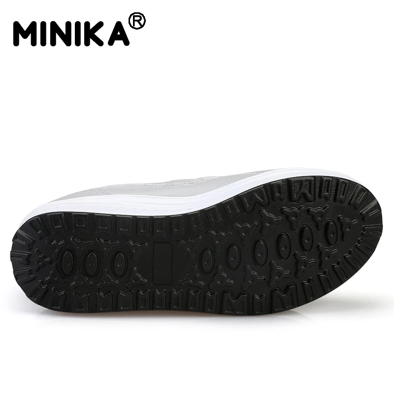 Minika/женская повседневная обувь Новое поступление дышащая сетчатая на танкетке