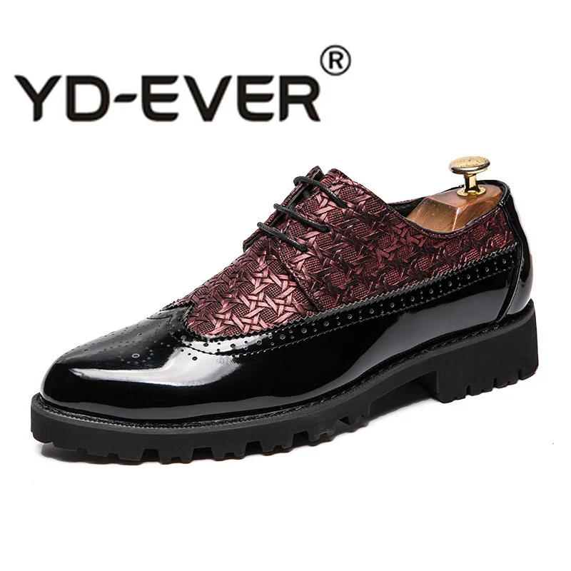 Новинка деловая модельная мужская обувь цвет красный черный Мужская с острым