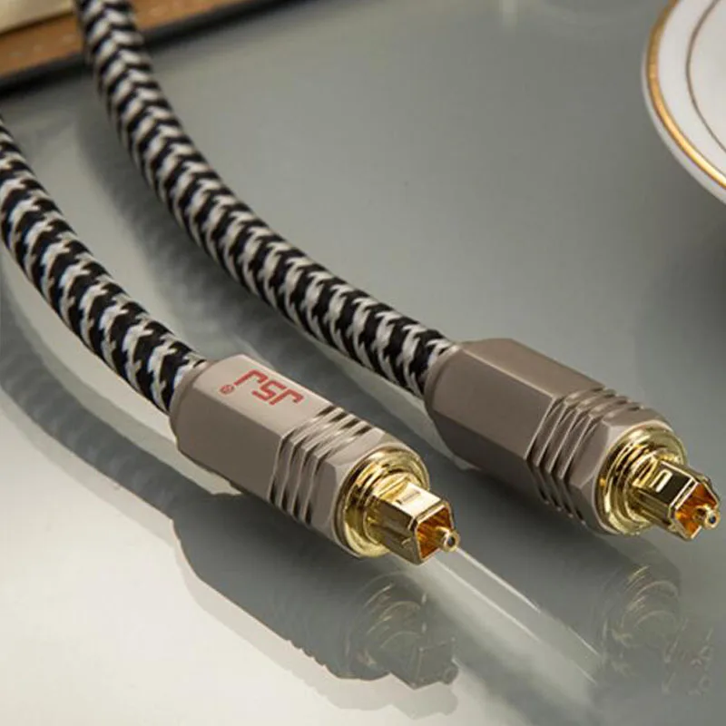 JSJ JF-G72 Плетеный цифровой оптоволоконный аудио SPDIF MD DVD кабель TosLink свинцовый шнур