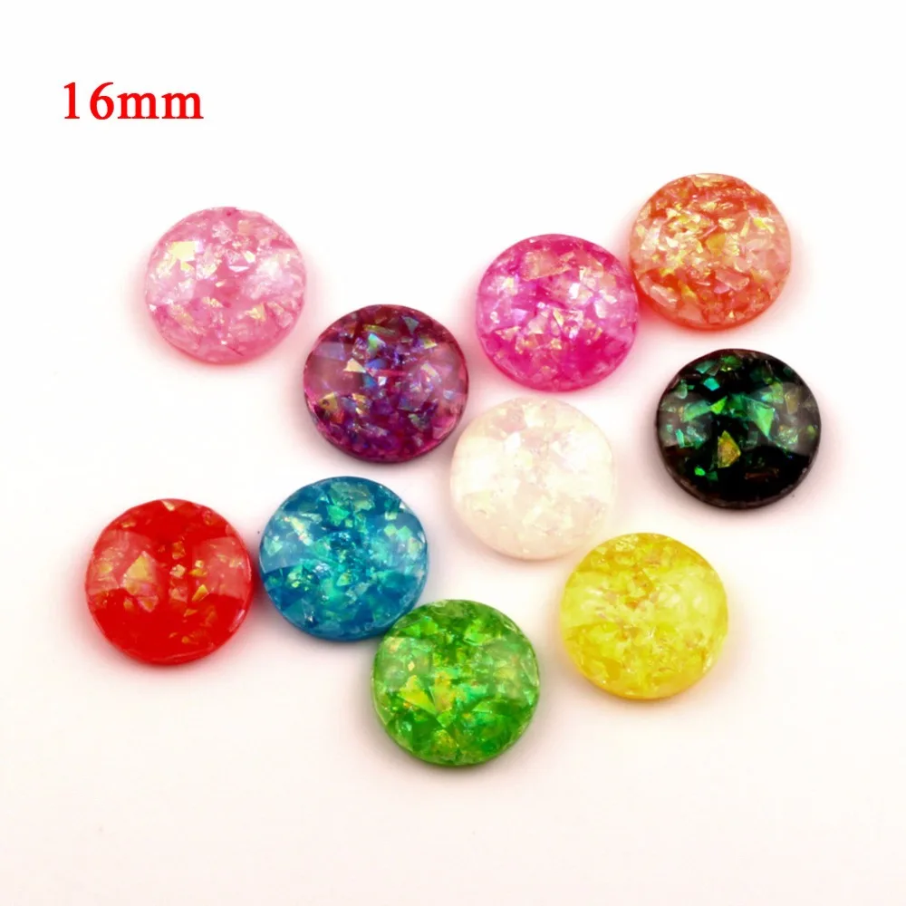 

50Pcs Mixed Resin Bling Round Decoration Crafts Beads Flatback Cabochon Kawaii Embellishments For Scrapbooking DIY Accessories