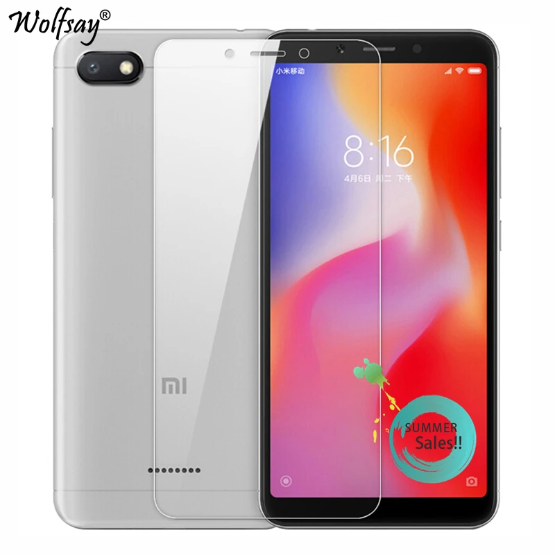 Защитное стекло для экрана Xiaomi Redmi 6 2 шт. закаленное Защитная пленка телефона