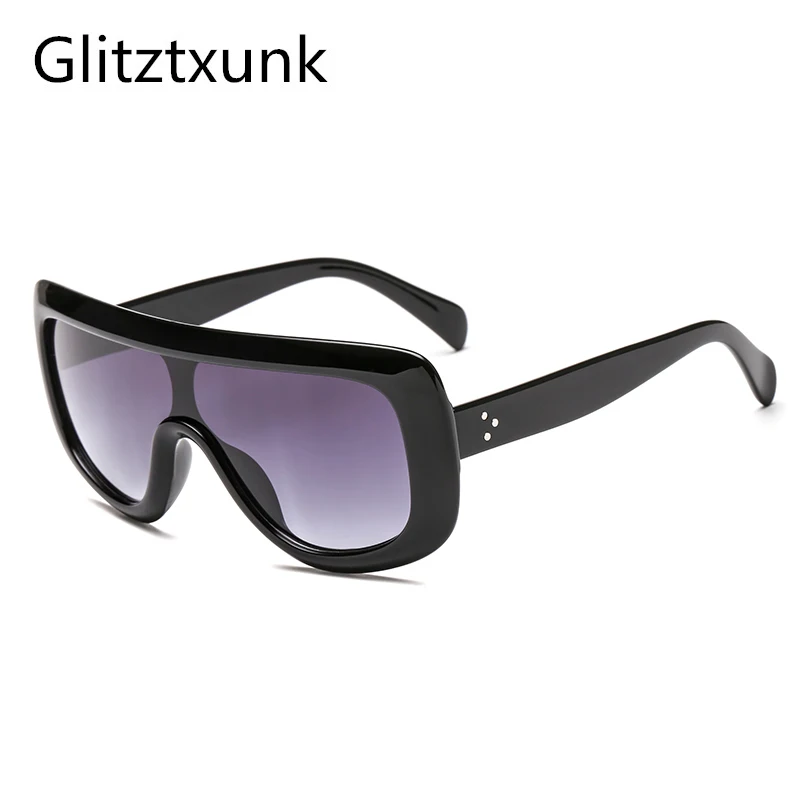 Glitztxunk Винтаж солнцезащитные очки Для женщин мужчин 2018 мода Cassic большая коробка