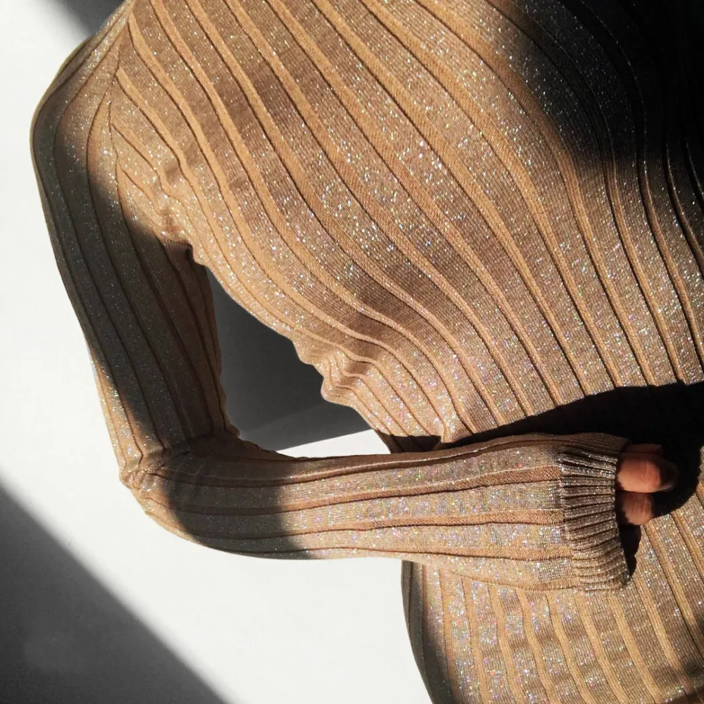 Новое поступление 2018 модное женское платье с длинным рукавом облегающее вязаный