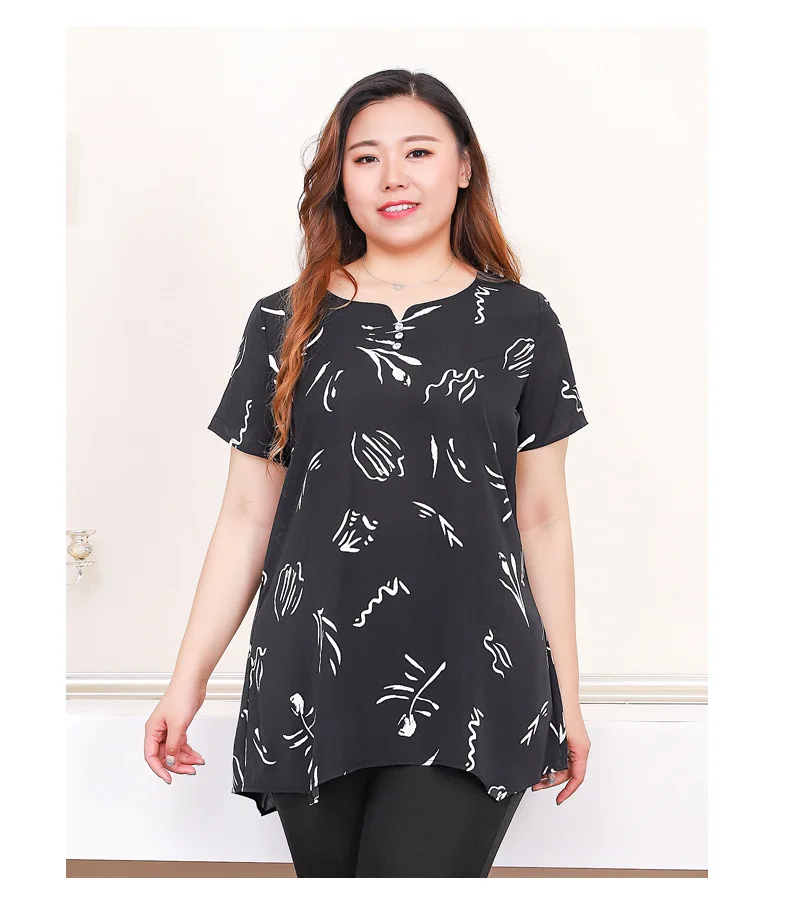 TUHAO размера плюс 10XL 9XL 8XL Топ Офис Леди Блузки Женщины Лето Большой размер Топы блузка Черная элегантная мать рубашка 6XL 5XL