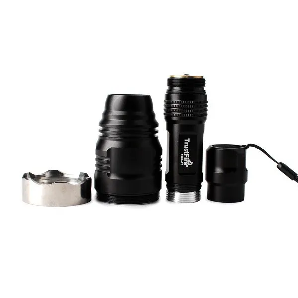 TrustFire 168A-T6 Cree XM-L T6 5-Mode 900LM памяти Белый светодиодный фонарик с ремешком-черный(1 х 18650