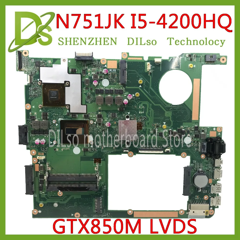 KEFU N751JK для ASUS N751JK N751JX материнская плата для ноутбука I5-4200HQ материнская плата с GTX850 2G/4G LVDS тестовая материнская плата