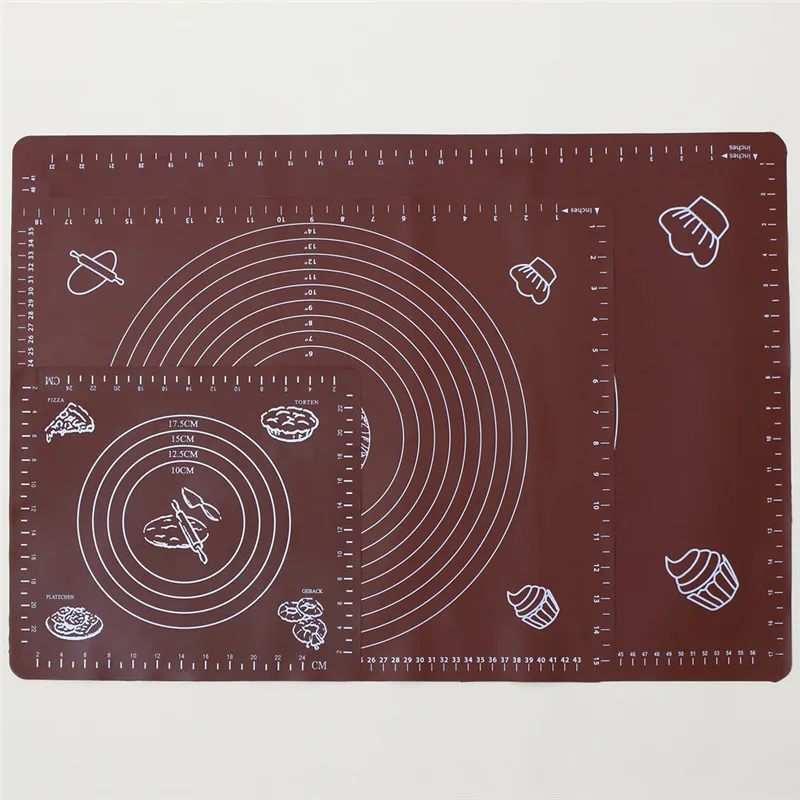 Силиконовый эмалированный коврик разных цветов и размеров со шкалой