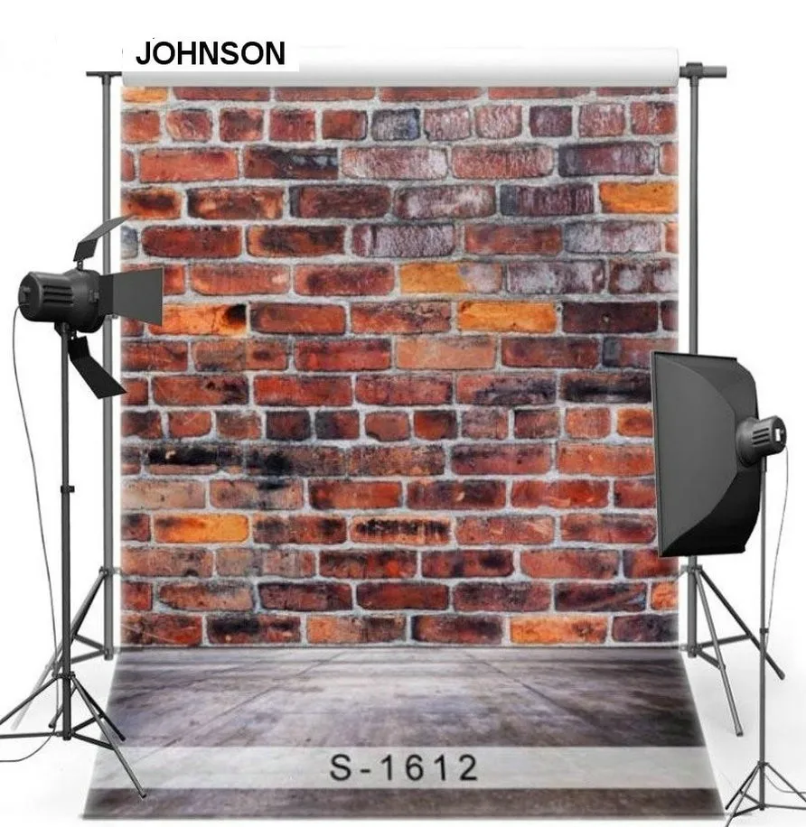 Ретро Винтаж красный кирпич камень фон виниловая ткань Высокое качество