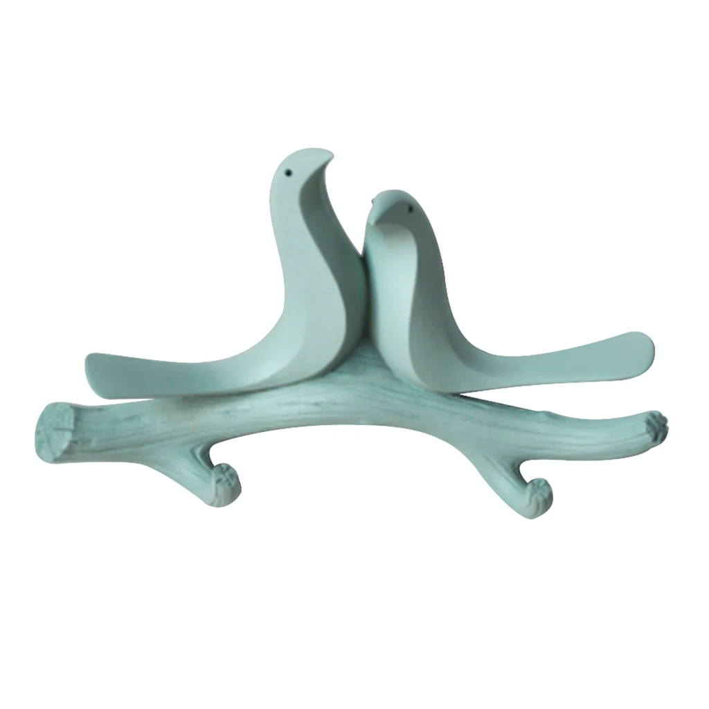 European Style Resin 3D Bird on Branch Hook Ornaments Creative Porch Door Wall Decoration Coat Robe Hook Hanger Hooks