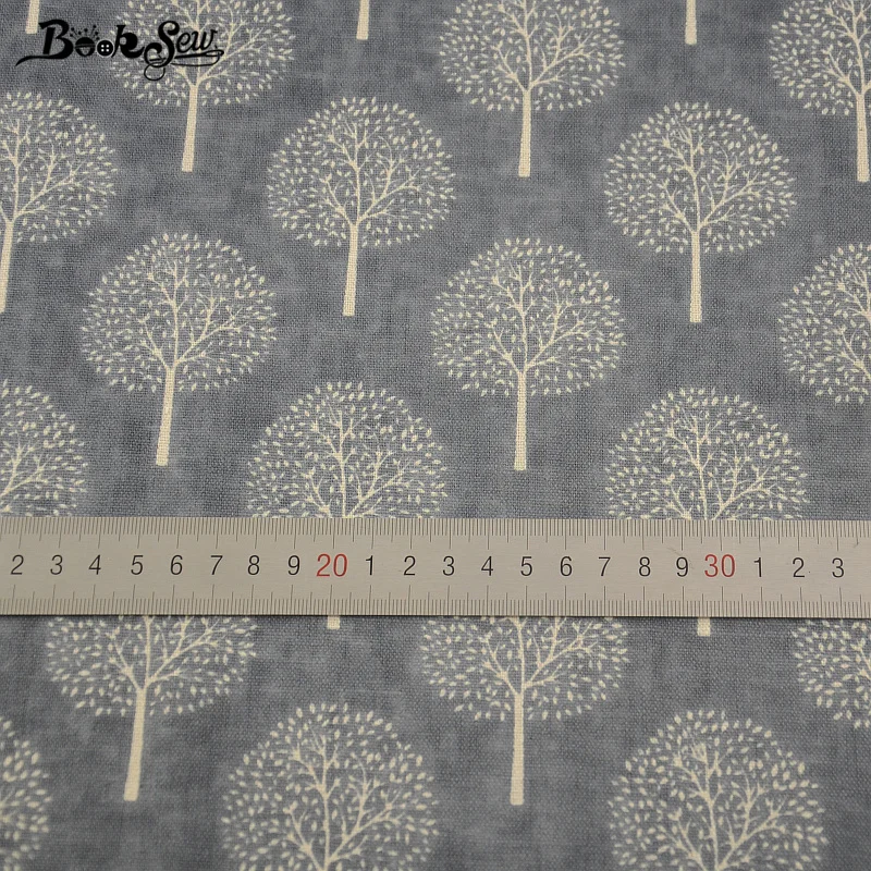 Booksew Textile Dark Grey Cotton Linen Fabric Sewing Dandelion Style Material Tissu Tablecloth Pillow Bag Curtain Cushion Zakka