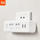 Адаптер питания Xiaomi Mijia, портативный дорожный адаптер для дома и офиса, 5 В, 2,1 А, 2 розетки, 2 USB-порта