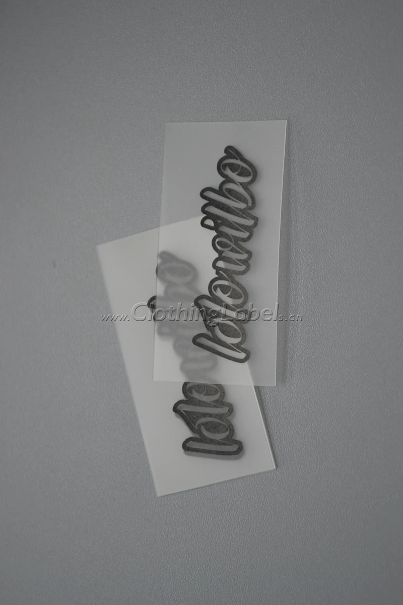 Прозрачные моющиеся этикетки для одежды и купальников из ТПУ с черным