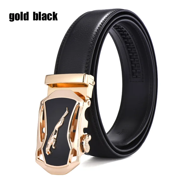 gold black Мужские роскошные ремни от известного бренда, дизайнерские мужские ремни, высокое качество, мужской ремень из натуральной кожи, свадебные джинсы золотого и серебряного цвета - Цвет: gold black