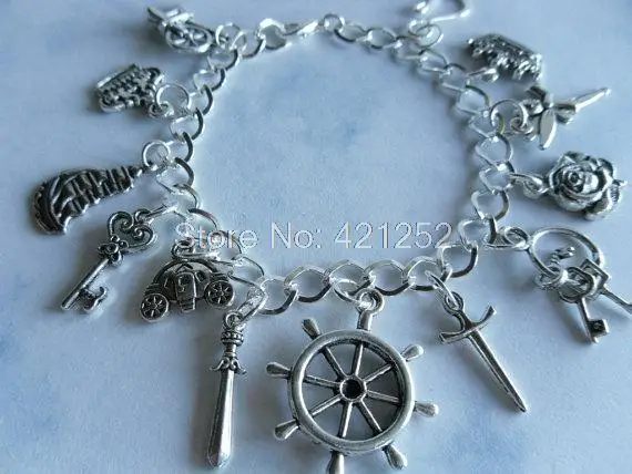 6 шт один раз в очаровательный браслет Капитан Крюк rumpelstilltskin Белоснежка злая