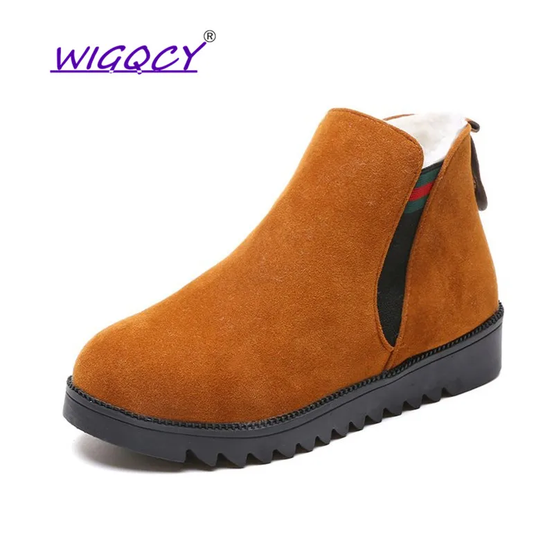 

Women Boots 2019 NEW Winter Boots Flock Classic Slip-on Snow Ankle Boots Winter Suede Warm Fur Plush Women Shoes 35-40