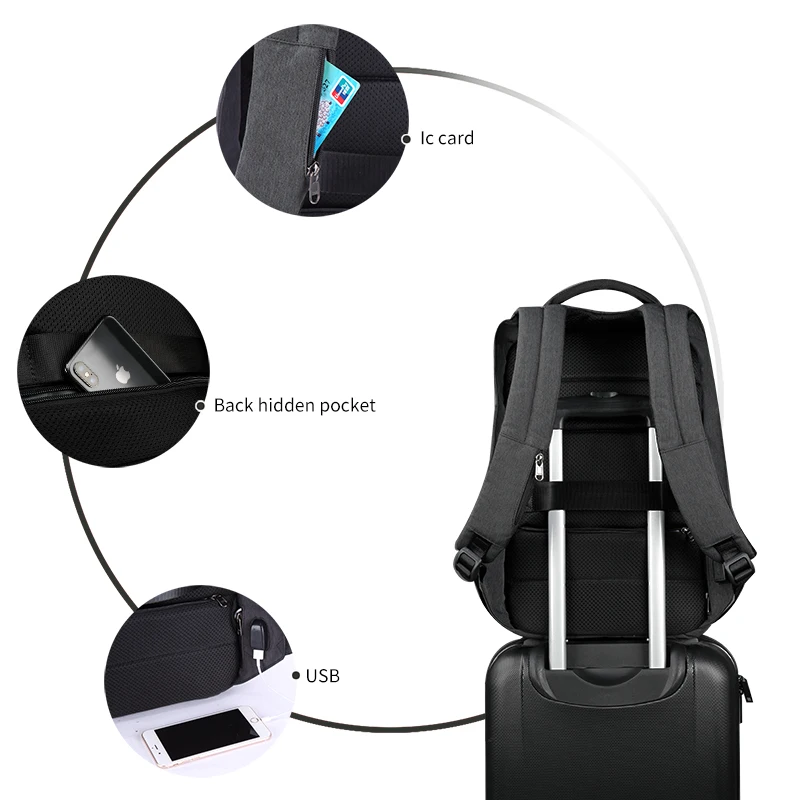 Мужская мода Рюкзак Анти Вор Школьный для подростков Большой Высокое Качество