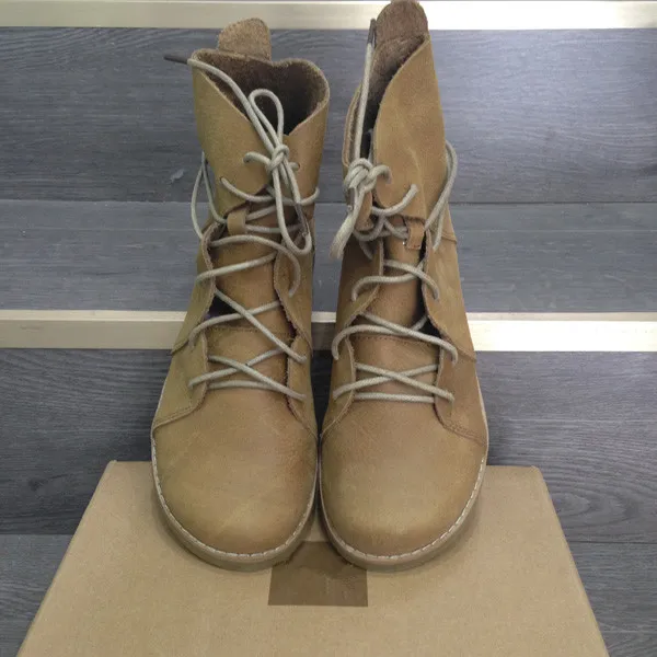 Khaki Careaymade/Ботинки Martin «Sen female» в европейском и американском стиле; полусапожки из натуральной кожи; женские мотоботы; 2 цвета - Цвет: Khaki