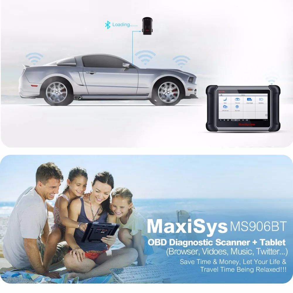 Autel Maxisys MS906BT диагностический автомобильный инструмент OBD2 сканер ключ