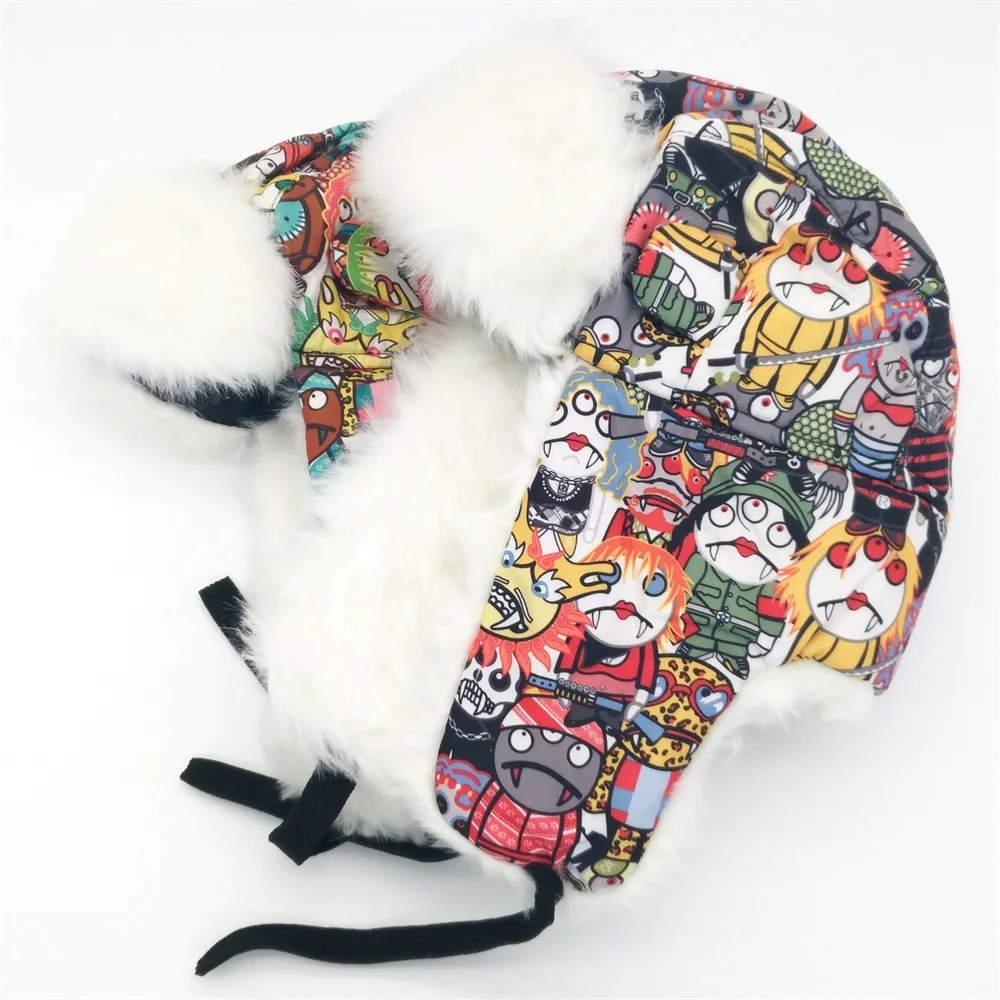 Детская шапка Minhui зимняя теплая бомбер с ушами шапки для мальчиков и девочек