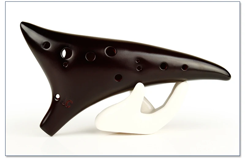 12 отверстий острое отверстие ocarina Alto C темно-коричневыми музыкальными инструментами гладкий внешний вид духовой инструмент легко узнать