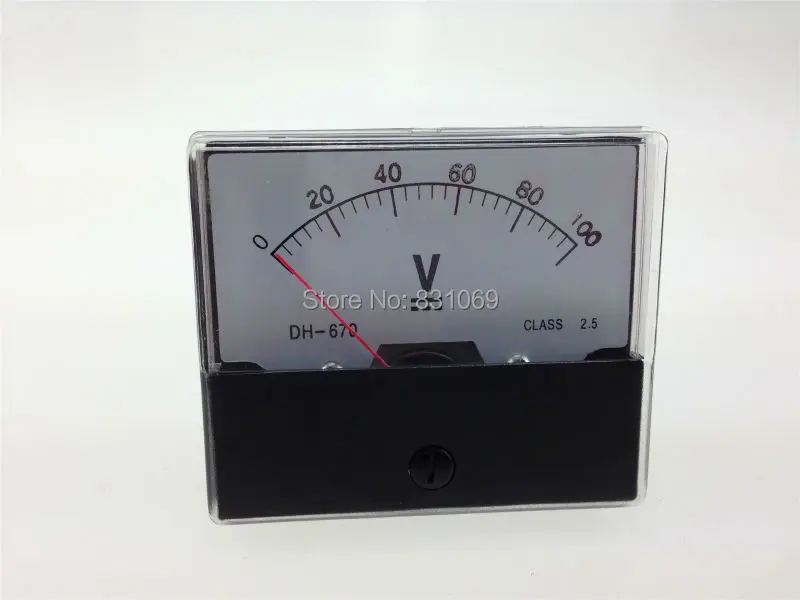 

1PCS DH670 DC 0-100V 100V Analog Volt Voltage Voltmeter Panel Meter Brand New