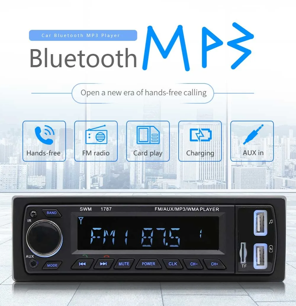 Автомобильное радио кабель для внешнего стереосигнала USB FM TF радио Bluetooth громкой связи Bluetooth гарнитура для Авто 1 din приемник MP3 мультимедиа Автомагнитола