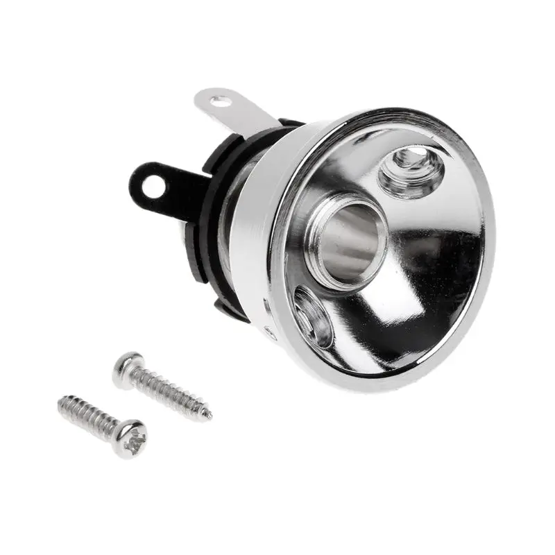 for 6.35mm Plug Electrosocket TL Silver Electric Guitar Chrome Socket Jack Plate | Обустройство дома