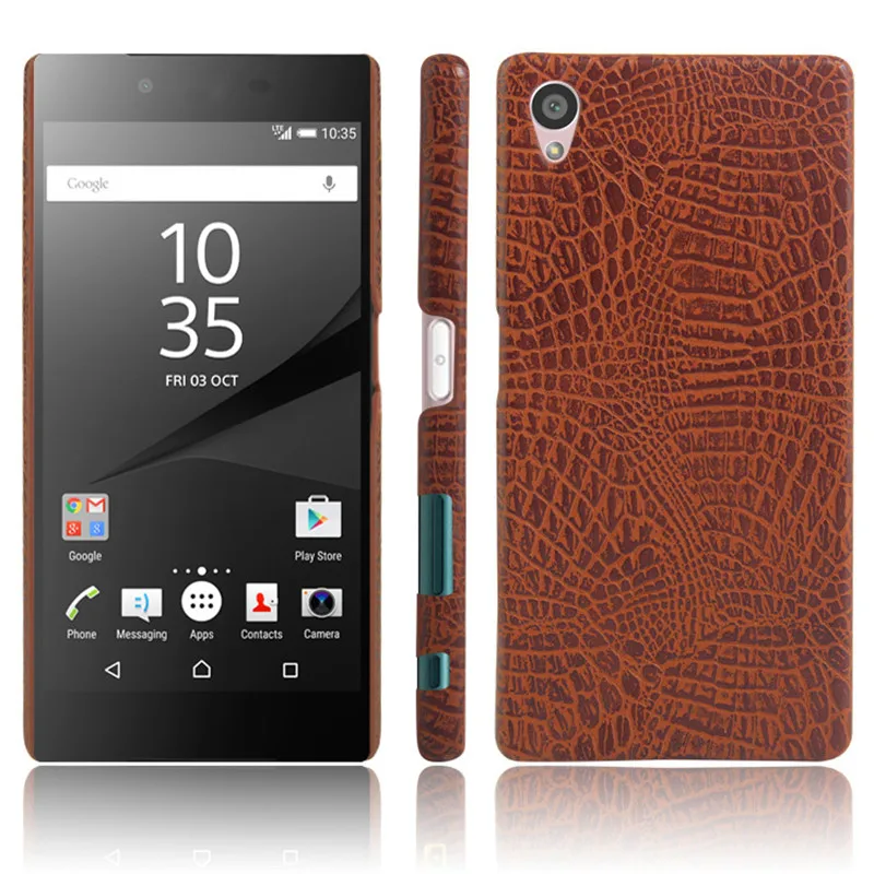 Для sony Z 5 Z5 Dual E6603 E6633 чехол с крокодиловым узором Жесткий ПК+ обложка на заднюю панель из искусственной кожи чехол для sony Xperia Z5 E6653 E6683 5,2"