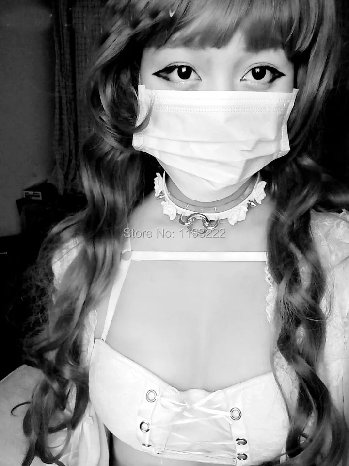 Лолита панк гот Ручной Работы Слоистых кожа винил Спайк Роза чокер Круглый шипы