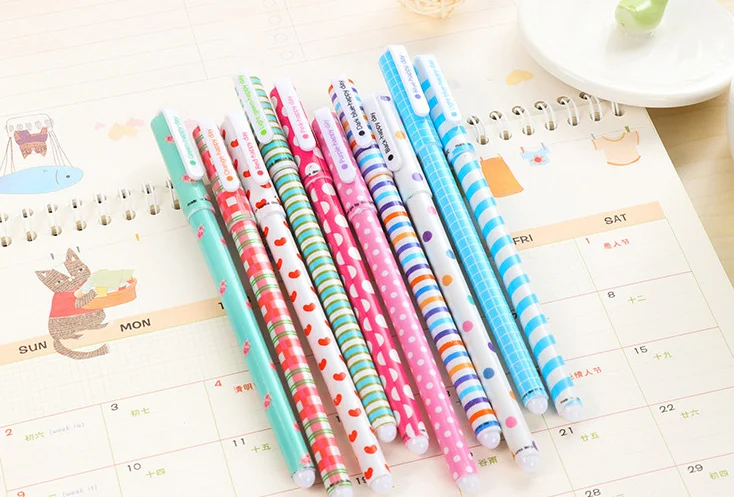 

10pcs Happy day colorful Gel Pen set kawaii stationery Caneta for writing gift School Office Supply Escolar Papelaria