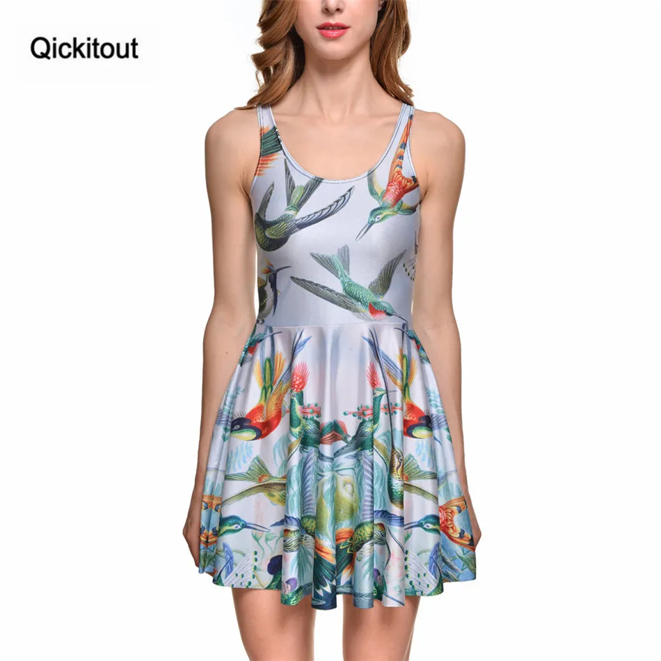 Женское пляжное платье Qickitout модное сексуальное с цифровой печатью S 4XL|vestidos f|vestidos