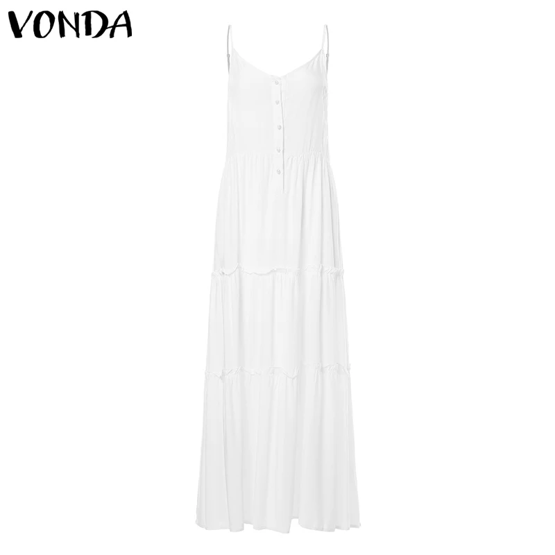 Женское винтажное платье VONDA однотонное пляжное платье-туника с v-образным