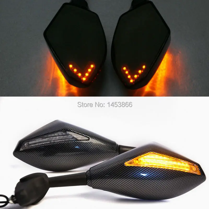 

Carbon Fiber Motorcycle LED Turn Signal Rear View Side Mirror For Honda CBR600 F1/F2/F3/F4/F4i CBR600RR CBR900/929 CBR900RR