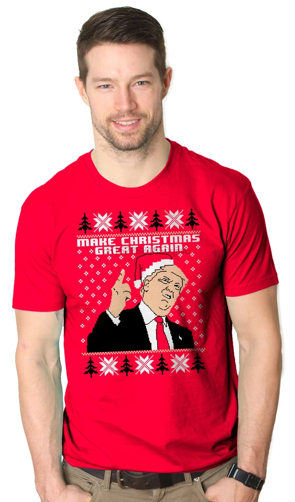 Мужская забавная уродливая Рождественская футболка с надписью New Santa Hat и