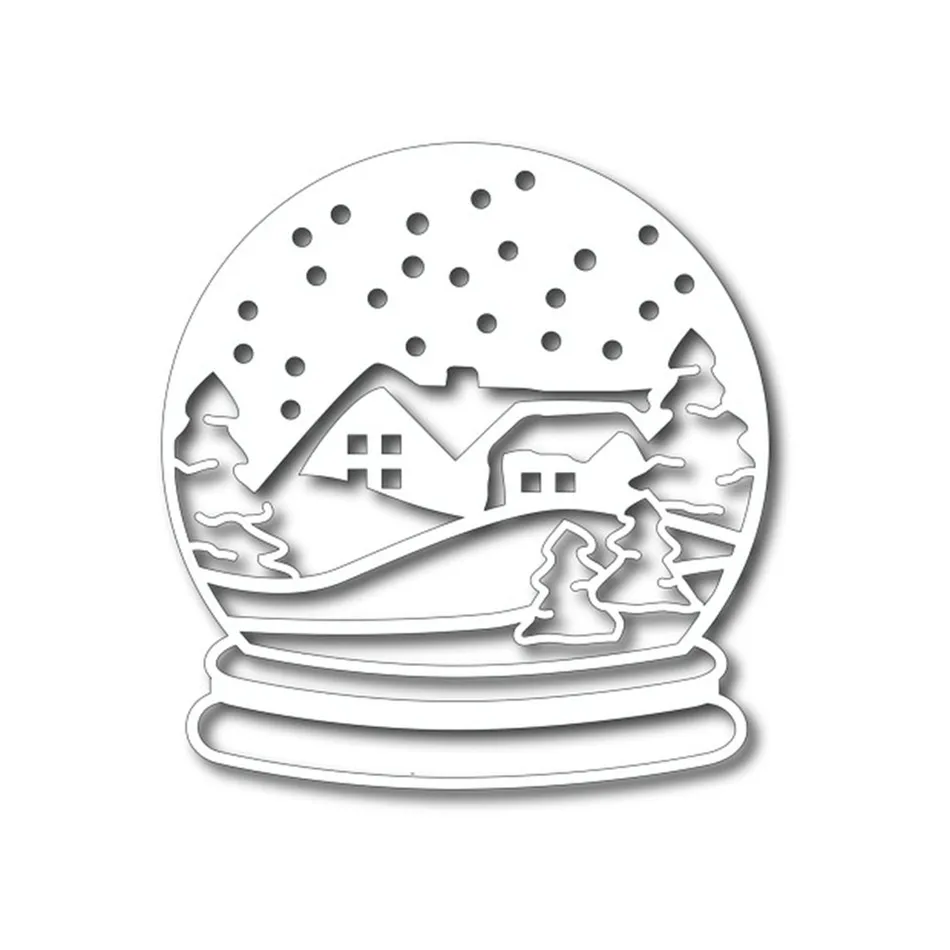Diyarts Snowglobe Сцена металла резки штампы изготовление скрапбукинга альбом штамп для теснения с вырезами трафарет украшения
