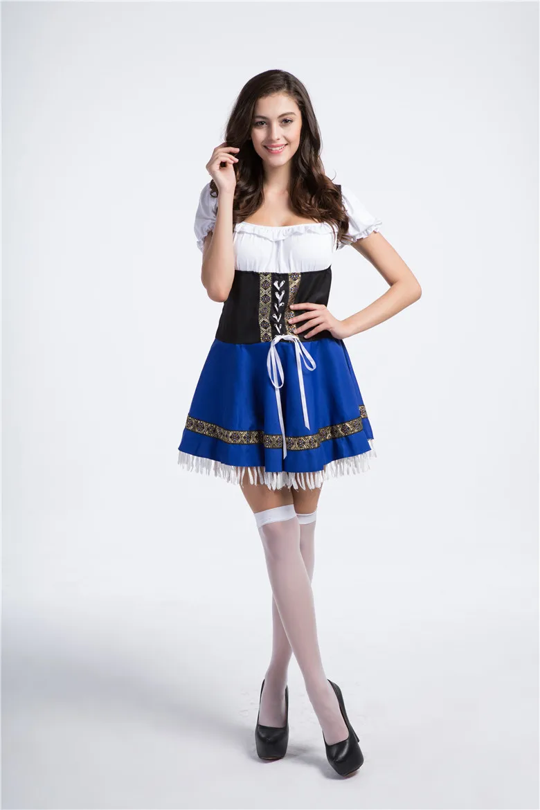 Соблазнительные синие дамские костюмы в стиле Октоберфест немецкая