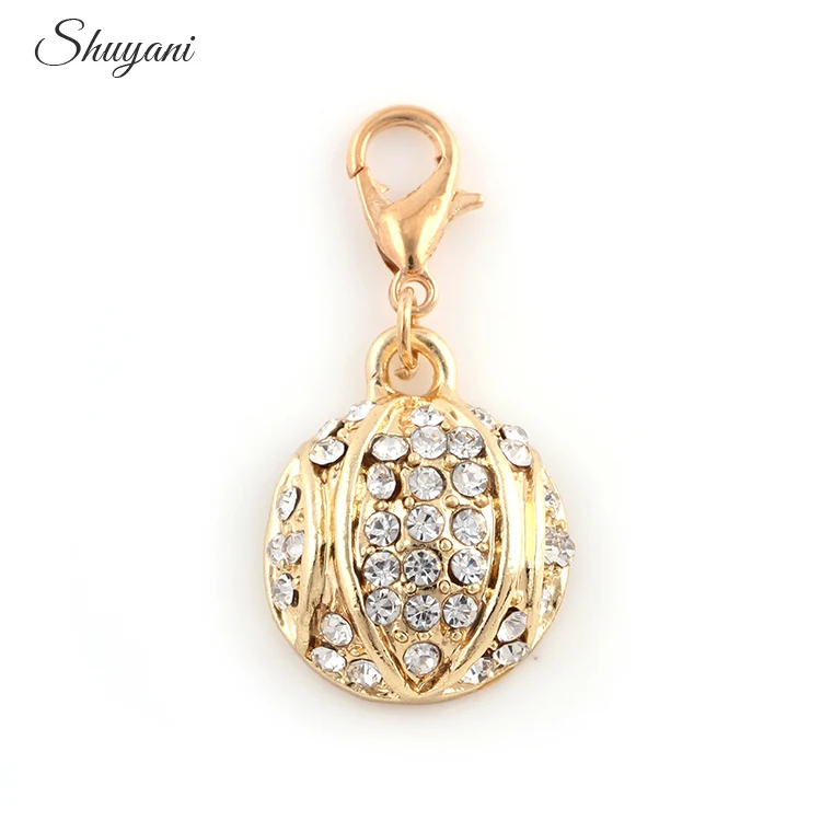 

17*21mm Charms Pendant Silver Gold Rhinestone Crystal Charms Pendant For Bracelet Necklace Jewelry Making